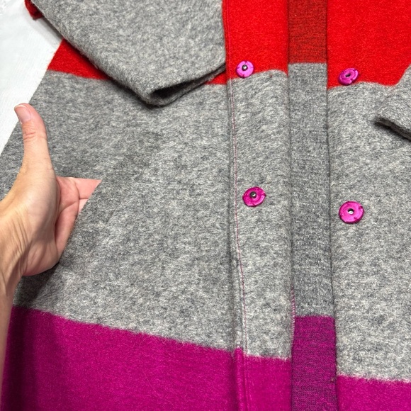 Max Studio~Wool Blend|Colorblock Coat in Red, Gray, and Purple~Size 1X - Picture 8 of 15